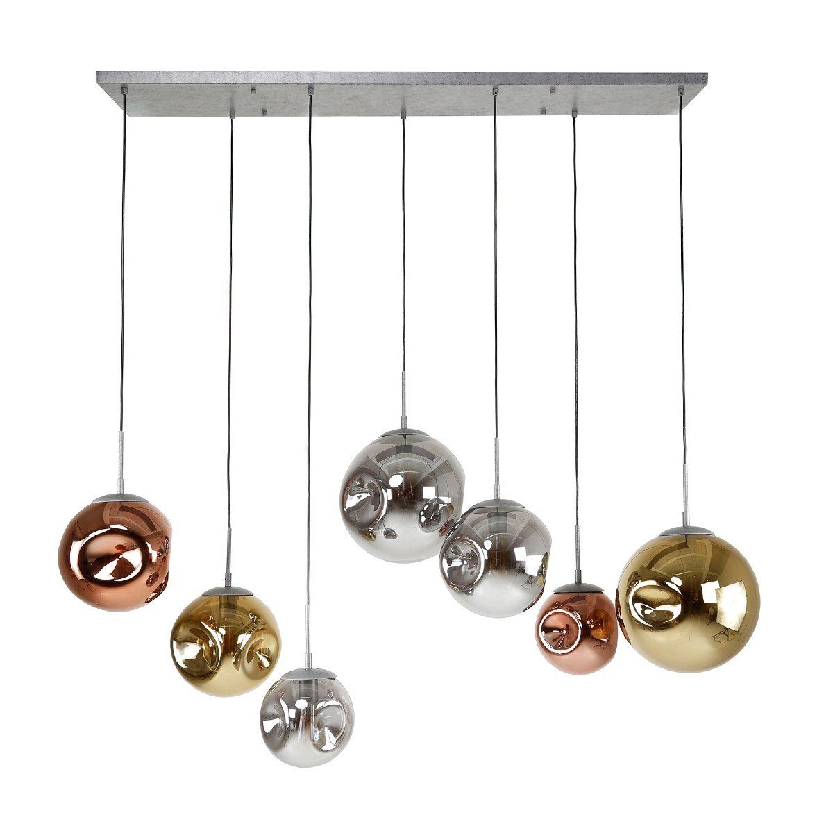 Liadomo Pendelleuchte Arches, ohne Leuchtmittel, Glasschirme in Gold/Kupfer/Chrom