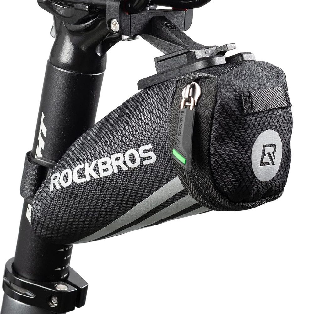 ROCKBROS Fahrradtasche Satteltasche Werkzeugtasche Radtasche (Spar-Set, 1-tlg., 15 x 7 x 5 cm leicht), wasserdicht, Reflektoren, 200 ml, Klettmontage