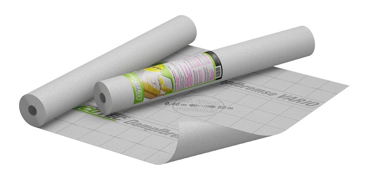 ICUTEC Dampfbremsfolie 012 8400 Dampfbremse VARIO, 1m x 25m, feuchtevariabler Sd-Wert 0,4 bis, Verlegen, Erhöhte Rücktrocknung, reißfest