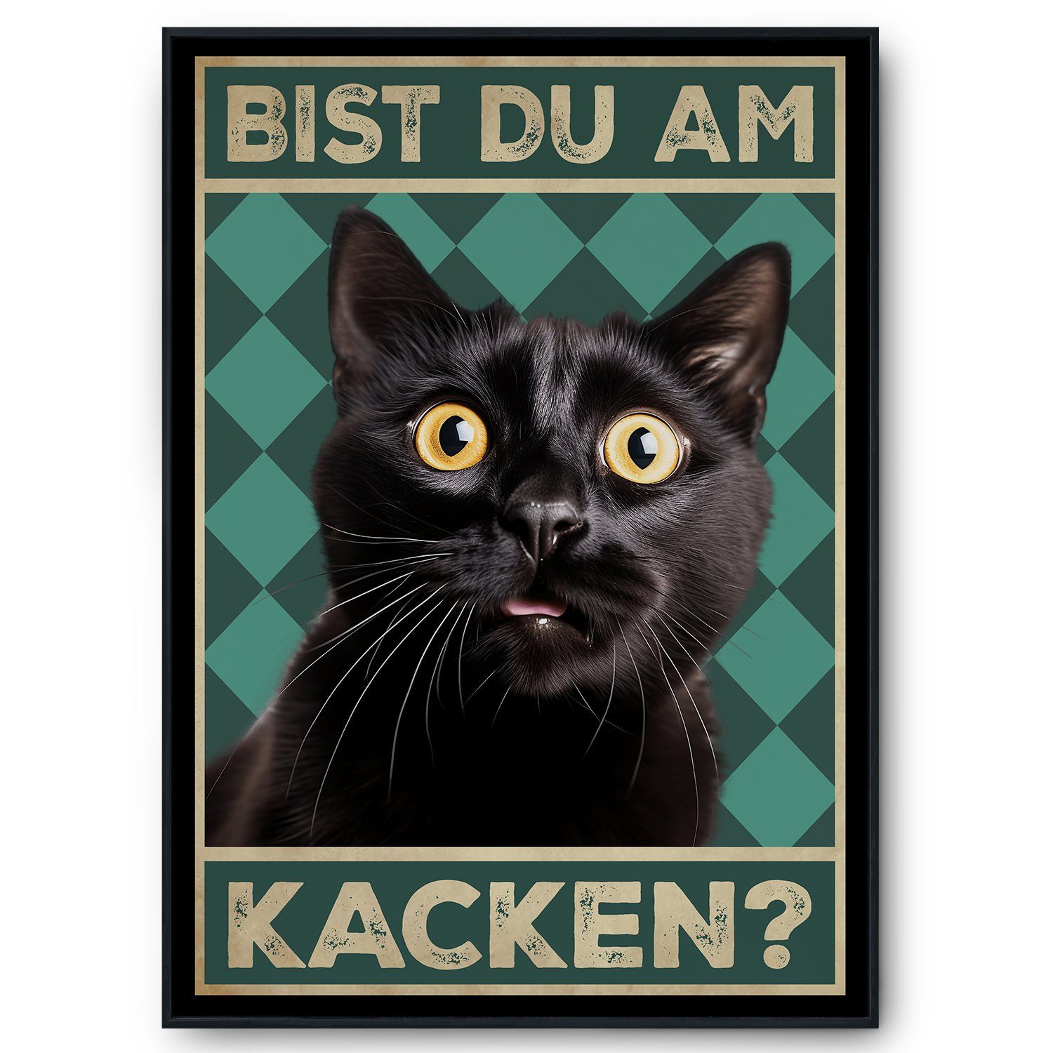 Tigerlino Poster Bist du am Kacken Katzen Gästebad Wandbild Badezimmer Gäst günstig online kaufen