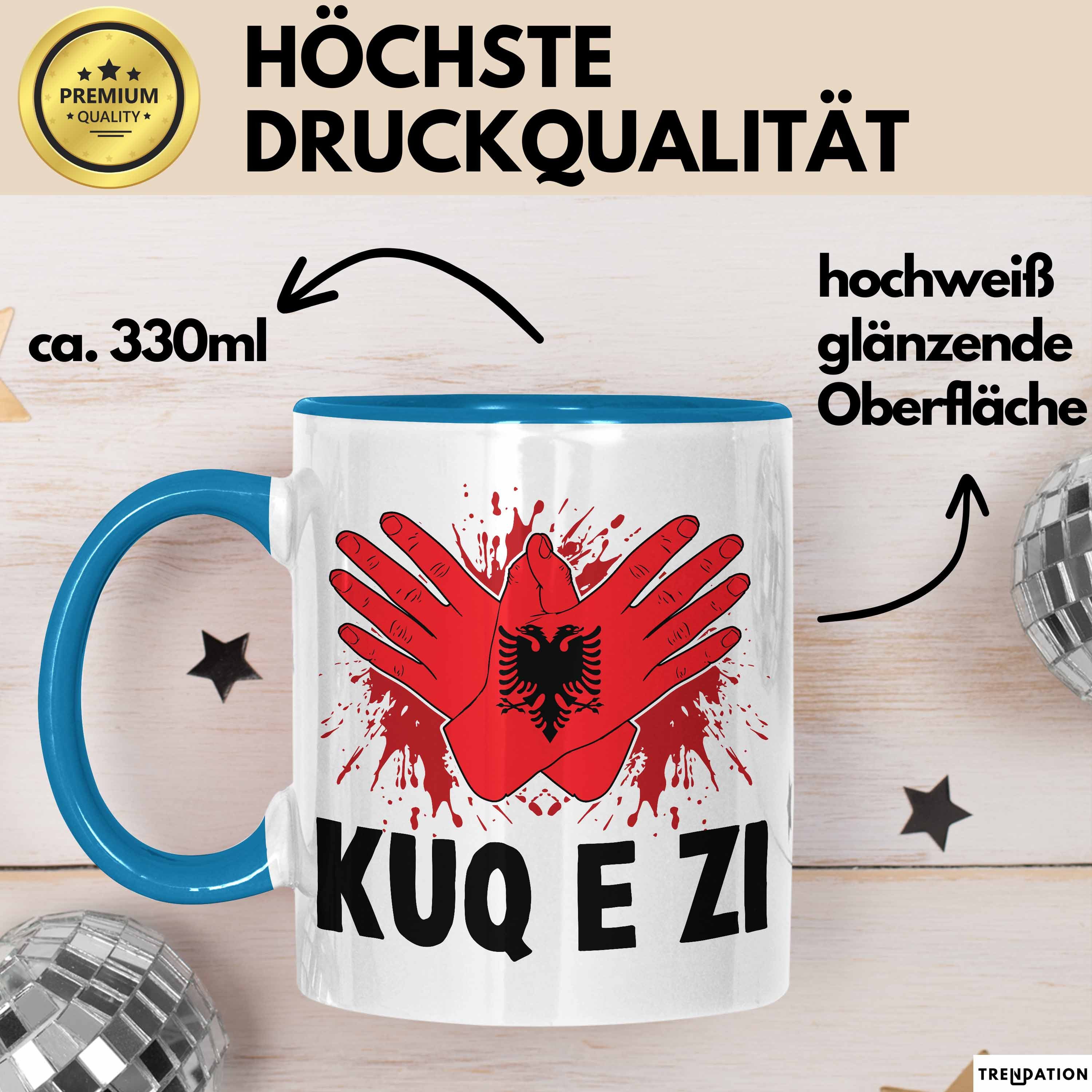 Trendation Tasse Albanische Flagge Shqip Shqiponja Albanischer Adler Albanien Tasse Ges, Keramik