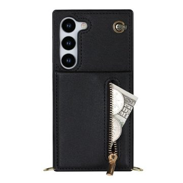 Wigento Handyhülle Für Samsung Galaxy S23+ Plus Multifunktion Handy Tasche Geldbörse Hülle Etuis Schwarz