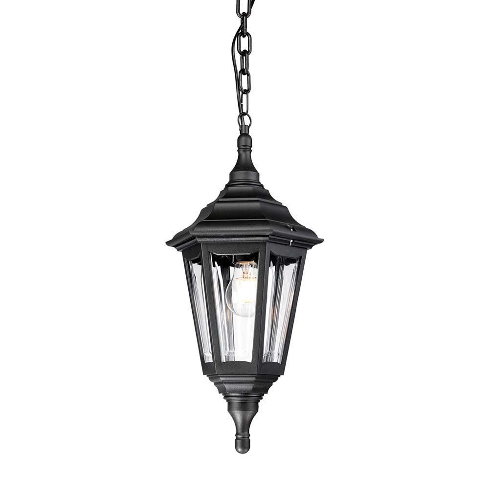 Elstead LIGHTING Außen-Deckenleuchte, Leuchtmittel nicht inklusive, Außenleuchte Kettenlaterne Pendelleuchte Polymer H 52 cm Schwarz