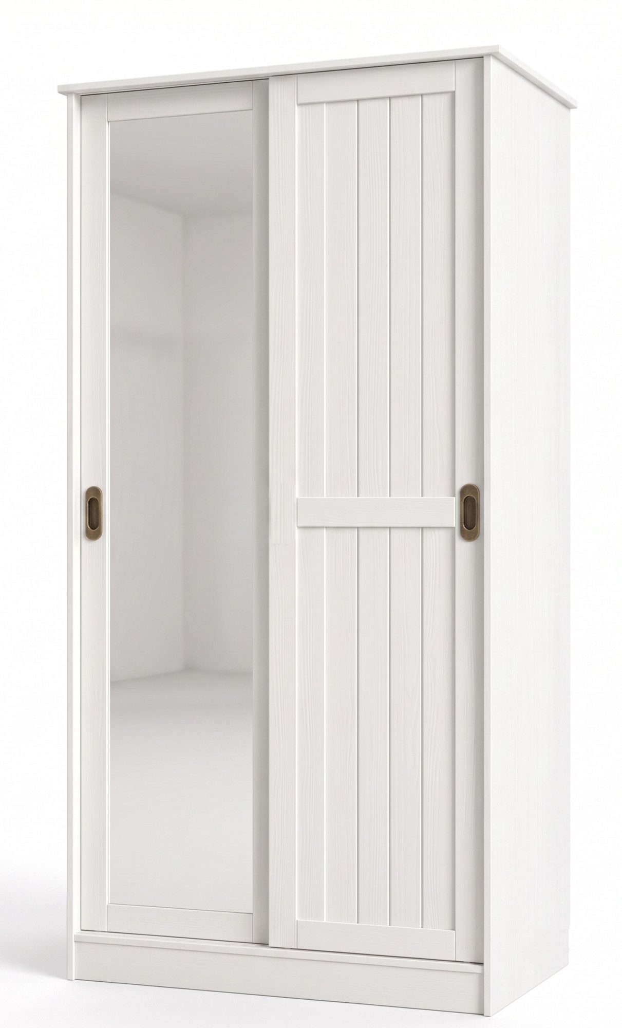 OTTO home Garderobenschrank Malmö Mehrzweckschrank mit Schiebetüren und Spiegel (B/T/H: 93/37/184 cm) aus massiver FSC®-zertifizierter Kiefer, B/T/H 93/37/187 cm