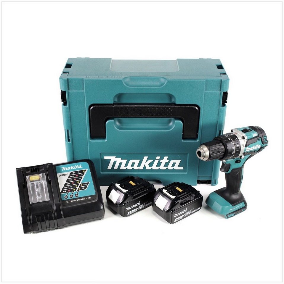 Thumbnail - Makita Schlagbohrmaschine DHP 484 RFJ 18V Li-ion Akku Schlagbohrschrauber im Makpac inkl. 2x 3