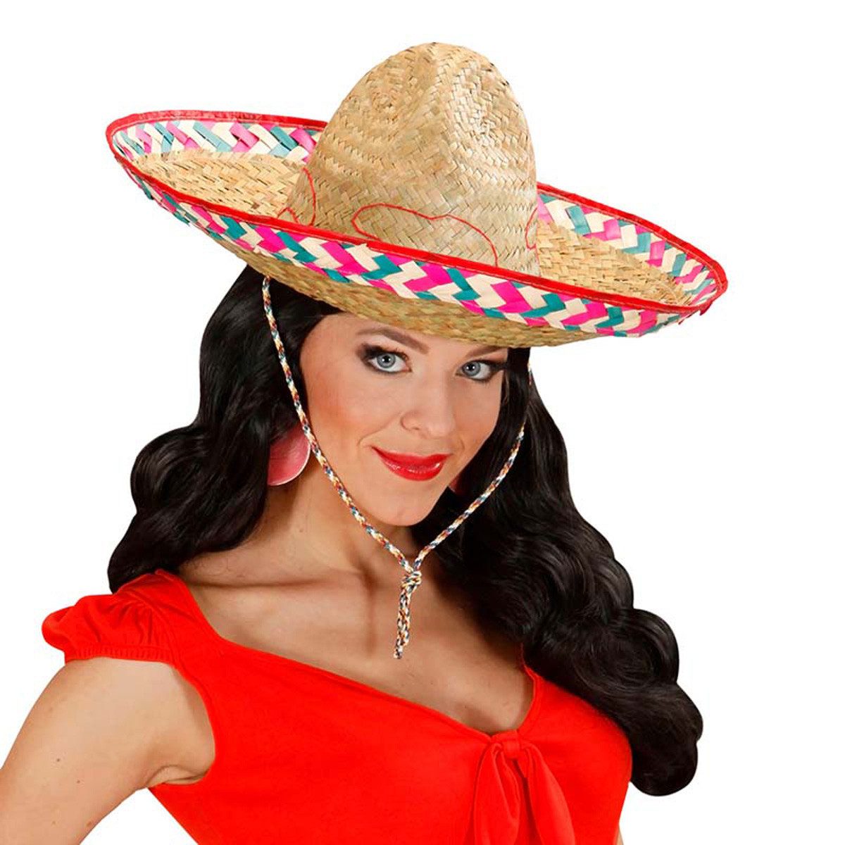 Widmann S.r.l. Kostüm Sombrero Ø 52cm, Natur Bunt