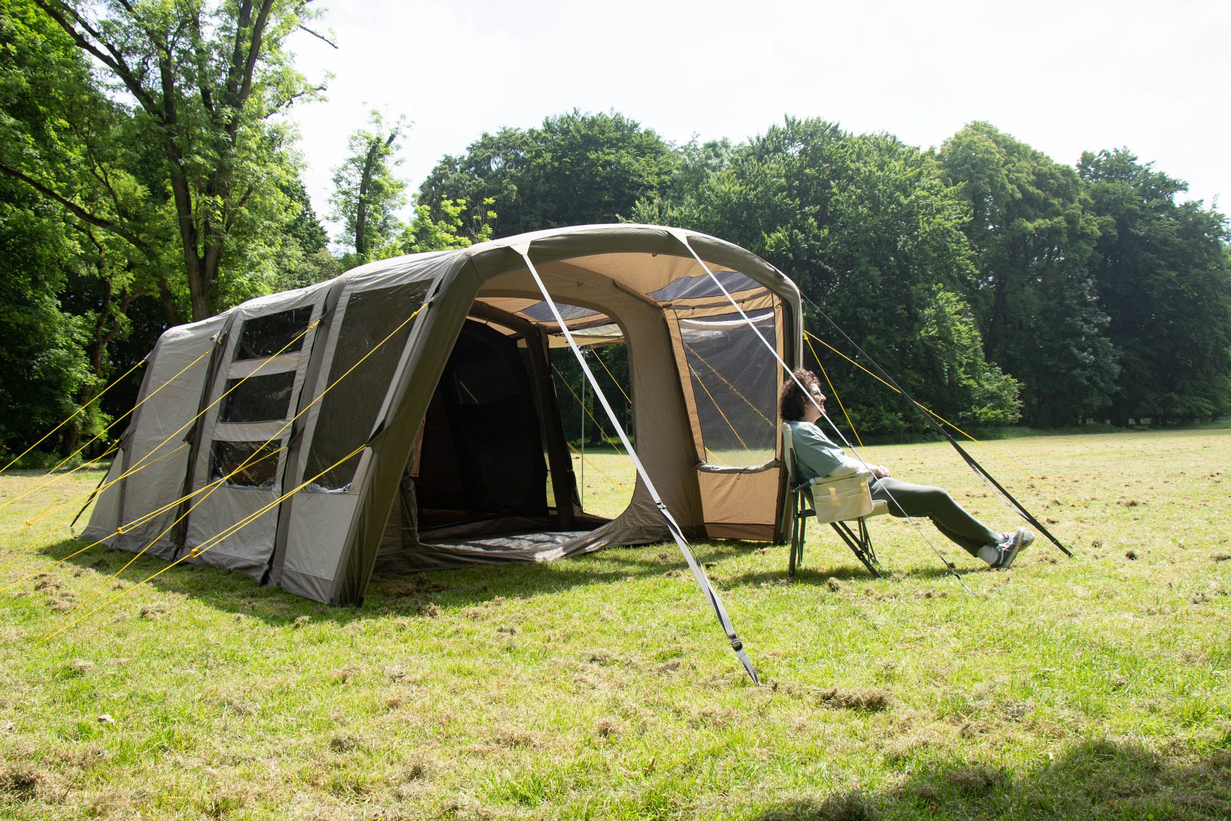 Tambu aufblasbares Zelt BISALA 5 - 5 Personen Familien Tunnelzelt AIR, Personen: 5, Air-System (Luftgestänge), Baumwollmischgewebe, TC