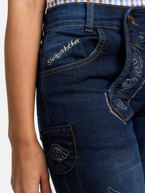 Steigenhöfer Manufaktur Jeansshorts Trachtenhosen Look traditionelle Damen-Jeans