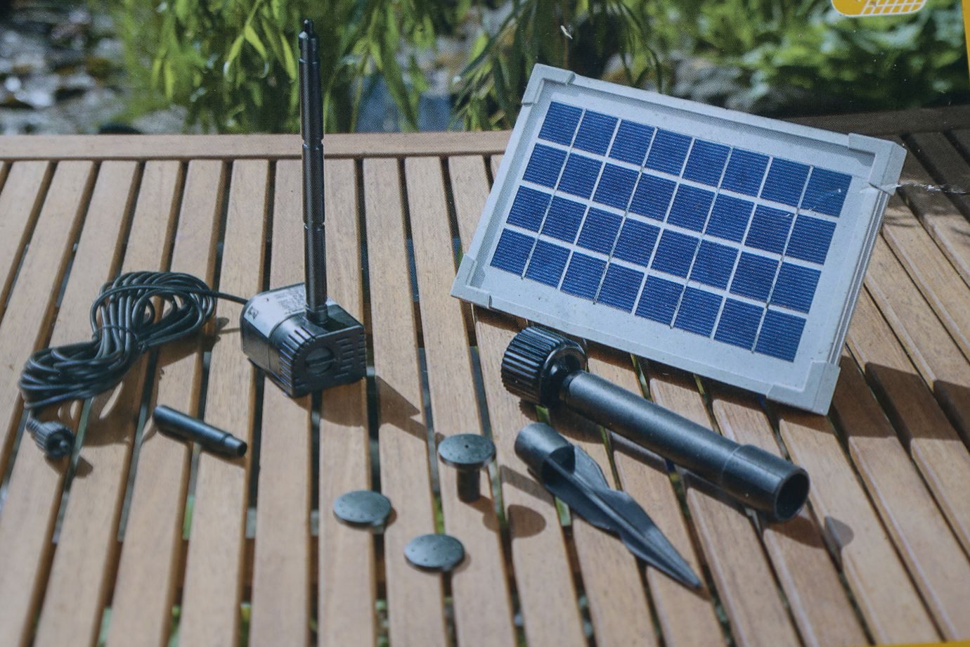 Thumbnail - Beauty.Scouts Hochteich 6-Eck-Hochteich "KIm" 100cm Solar, Pumpe, natur, Lärche, inkl. Solarpumpe, inkl Teichfolie
