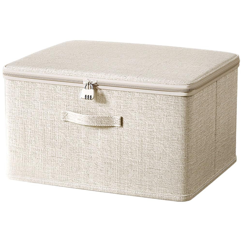 FOUORTUNATE-BEE Aufbewahrungsbox Abschließbare Aufbewahrungsbox mit Stoffdeckel 40x30x21cm (für Kleidung und Toys, 1 St)