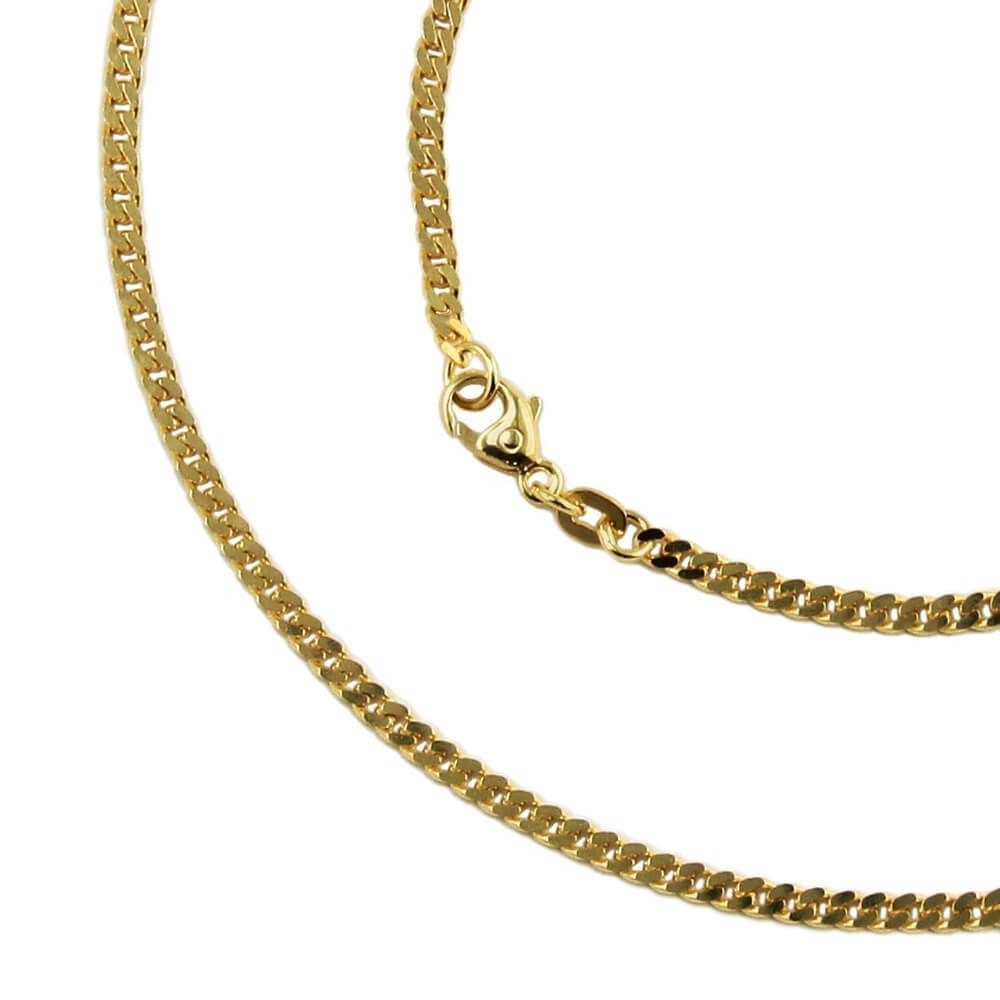 Goldarmband Armband 2,4mm Flachpanzer glänzend aus 14Kt 585 Gold 18,5cm