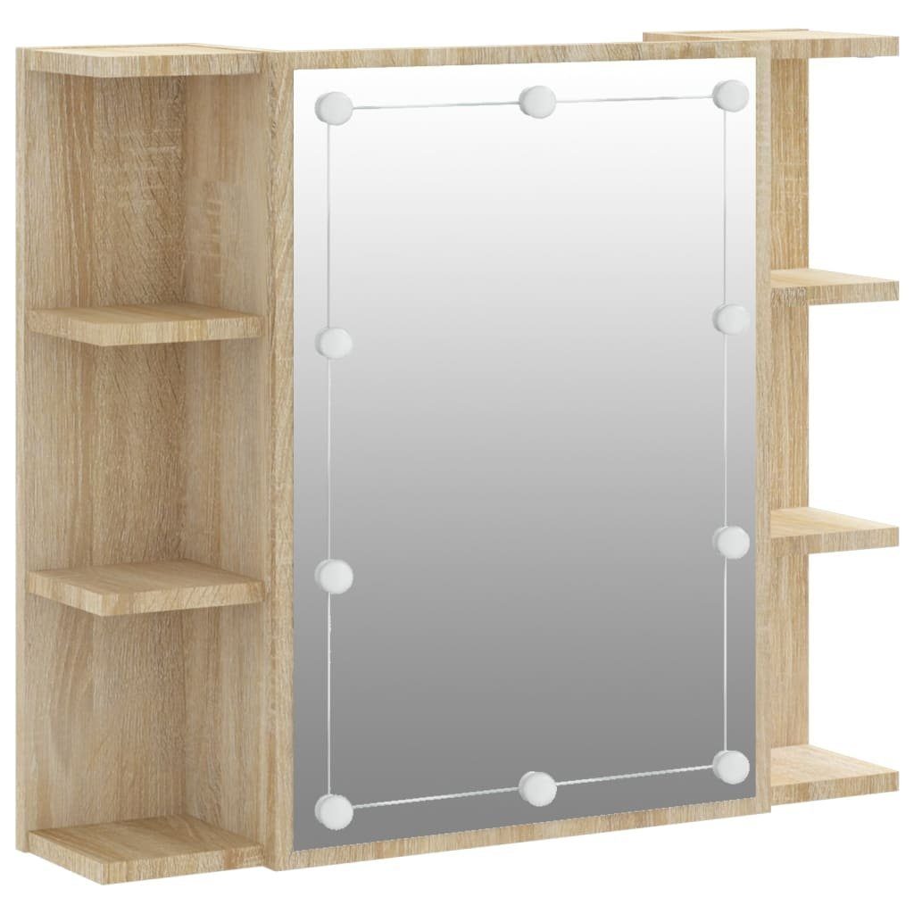 vidaXL Badezimmerspiegelschrank Spiegelschrank mit LED 70x16,5x60 Sonoma-Eiche cm Sonoma (1-St) Eiche