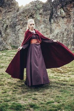 Leonardo Carbone Wikinger-Kostüm Mittelalter Umhang mit Kapuze Rot