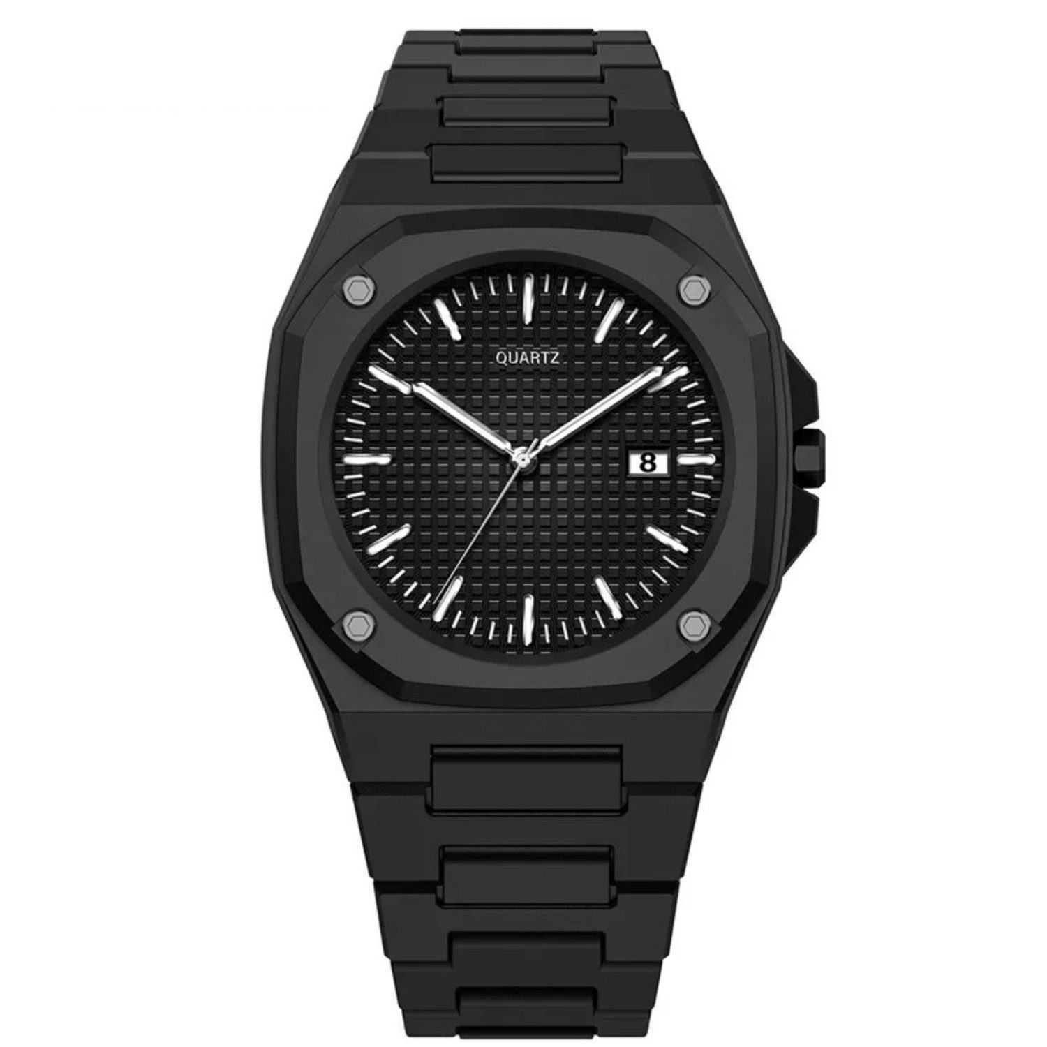 Quarzuhr Herrenuhr Schwarz Soft-Touch Herrenarmbanduhr modern