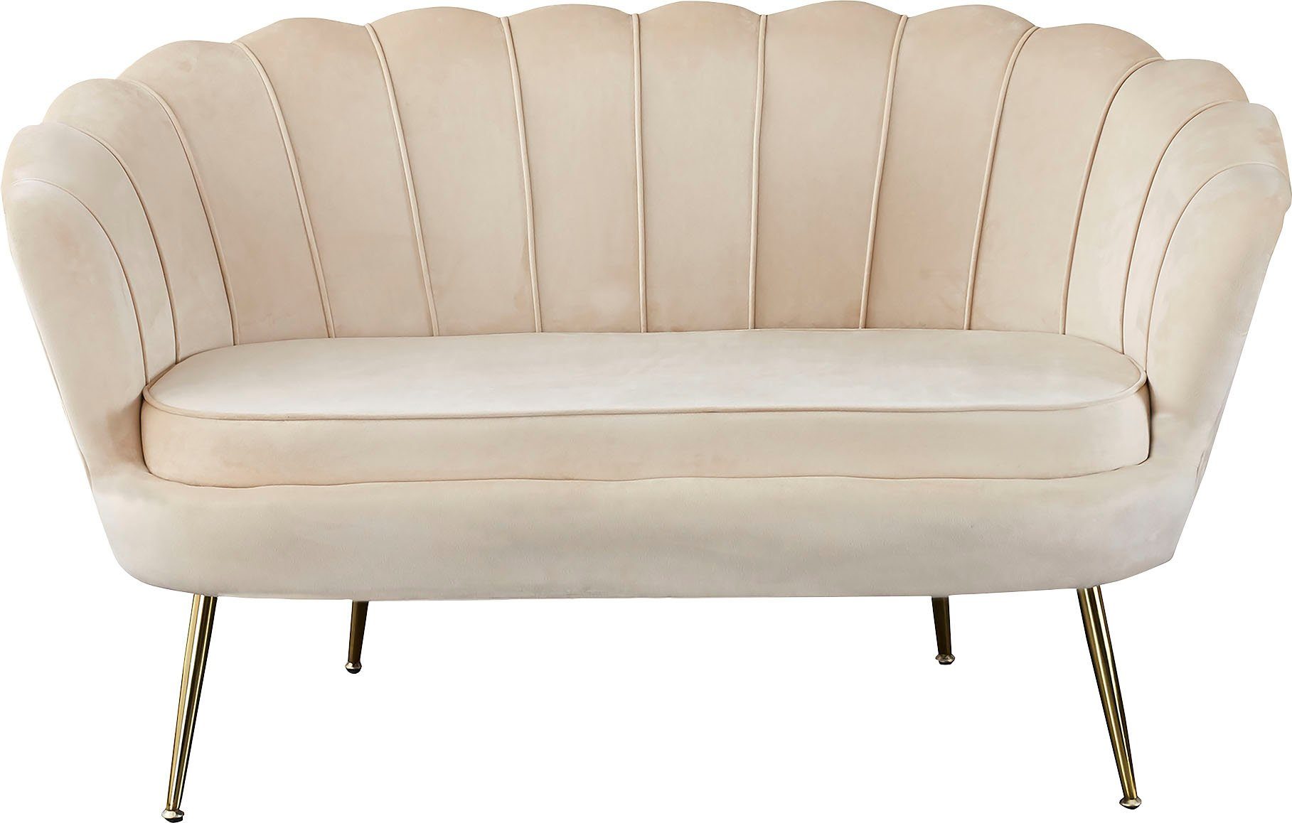 SalesFever 2-Sitzer Clam, Beige 136 cm Breite Muscheldesign, extravagantes