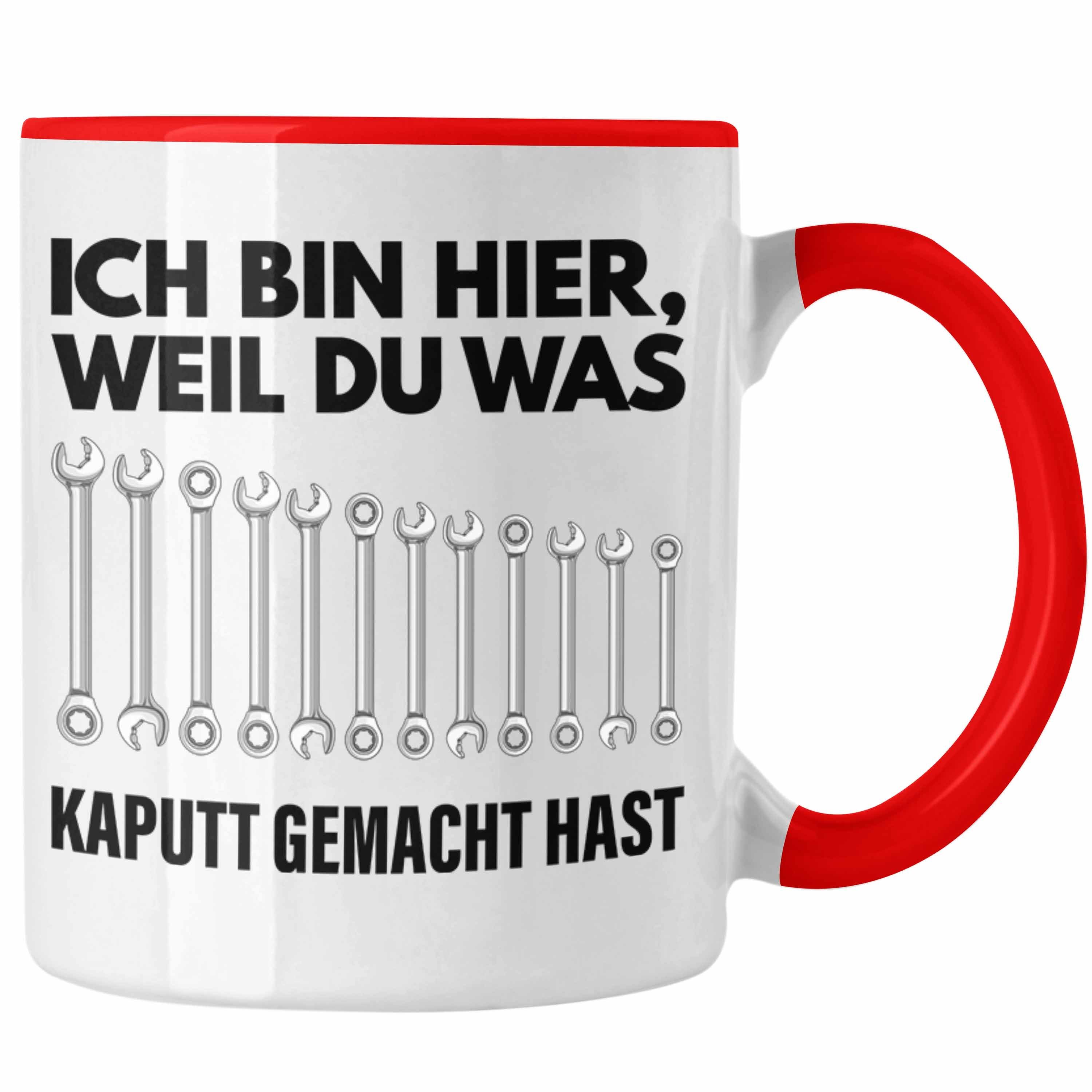 - Tasse Trendation Automechaniker Werkstatt Handwerker Rot KFZ Tasse Tasse Mechaniker Hausmeister Geschenk Trendation Lustig