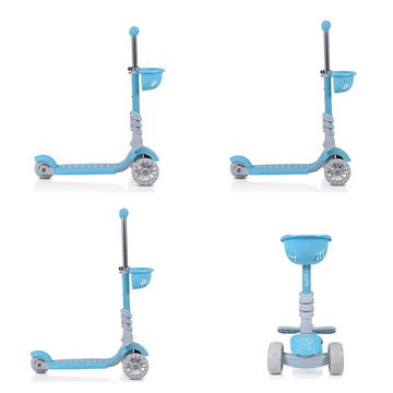 Moni Cityroller Kinderroller, Bubblegum 2 in 1, Höhe einstellbar, Sitz abnehmbar, 3 Räder