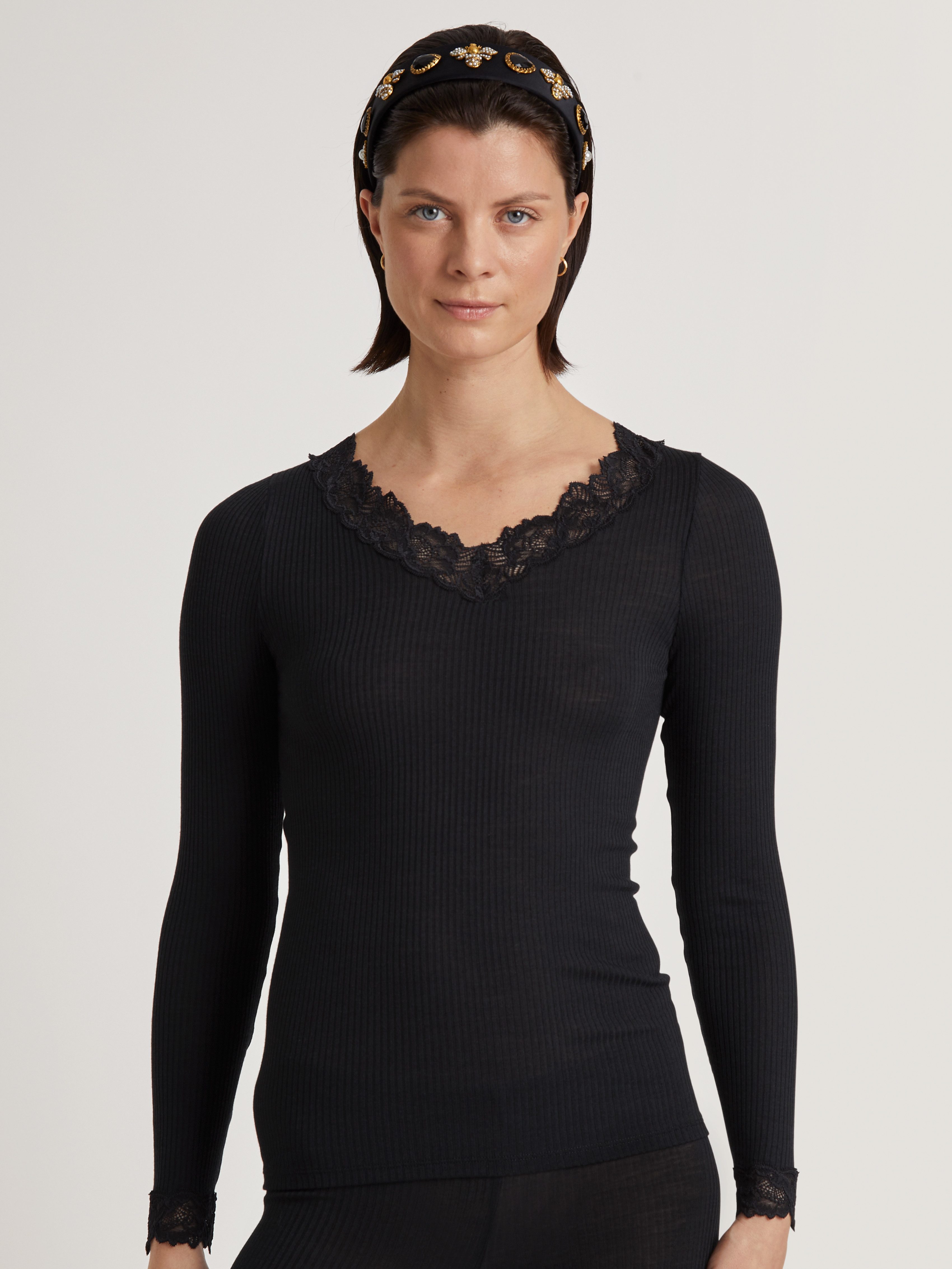CALIDA Langarmshirt Silky Wool Joy Spitze, günstig online kaufen