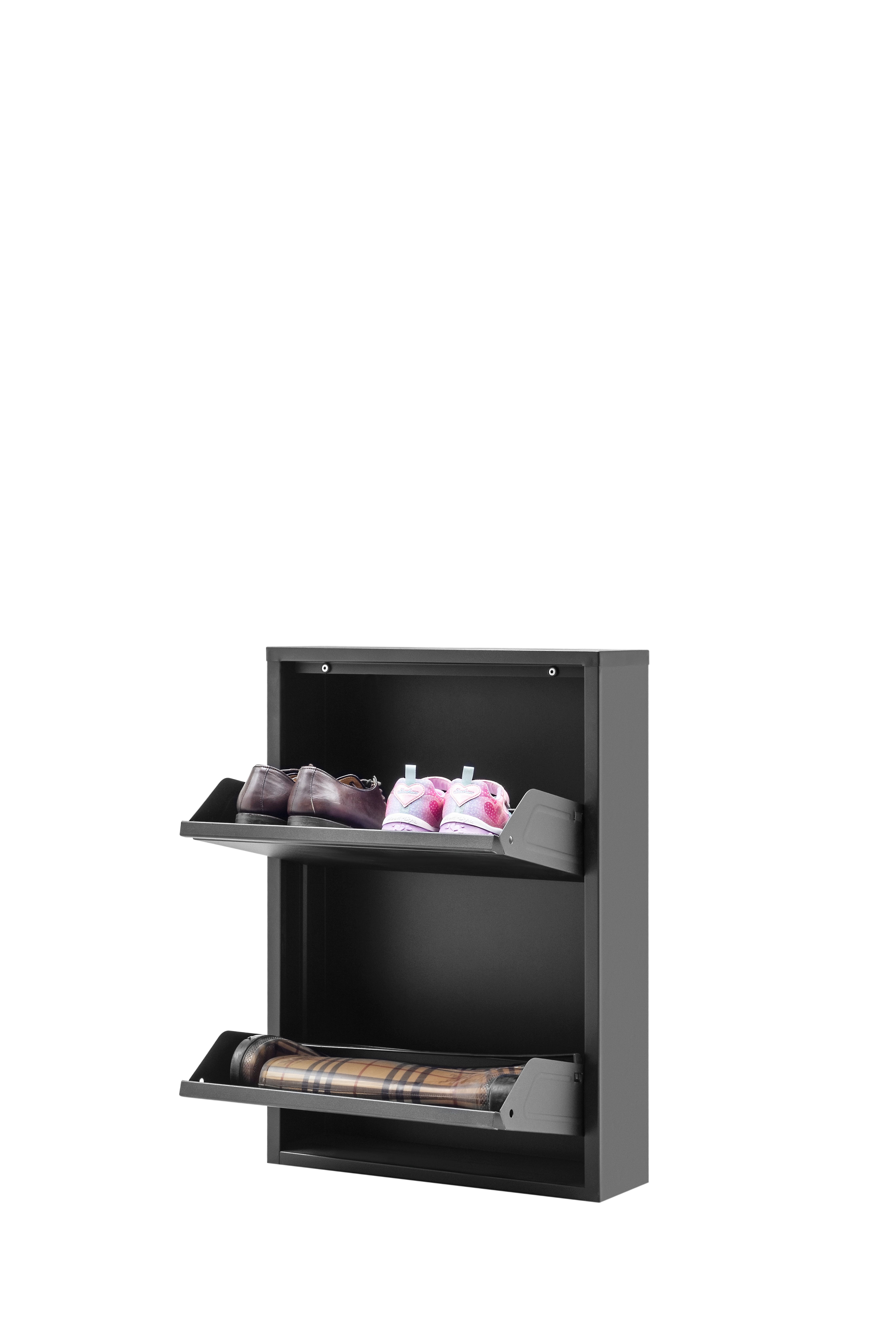 gowoll Schuhregal Schmal Schuhschrank Metall Schuhkipper mit Magnet Klappen günstig online kaufen