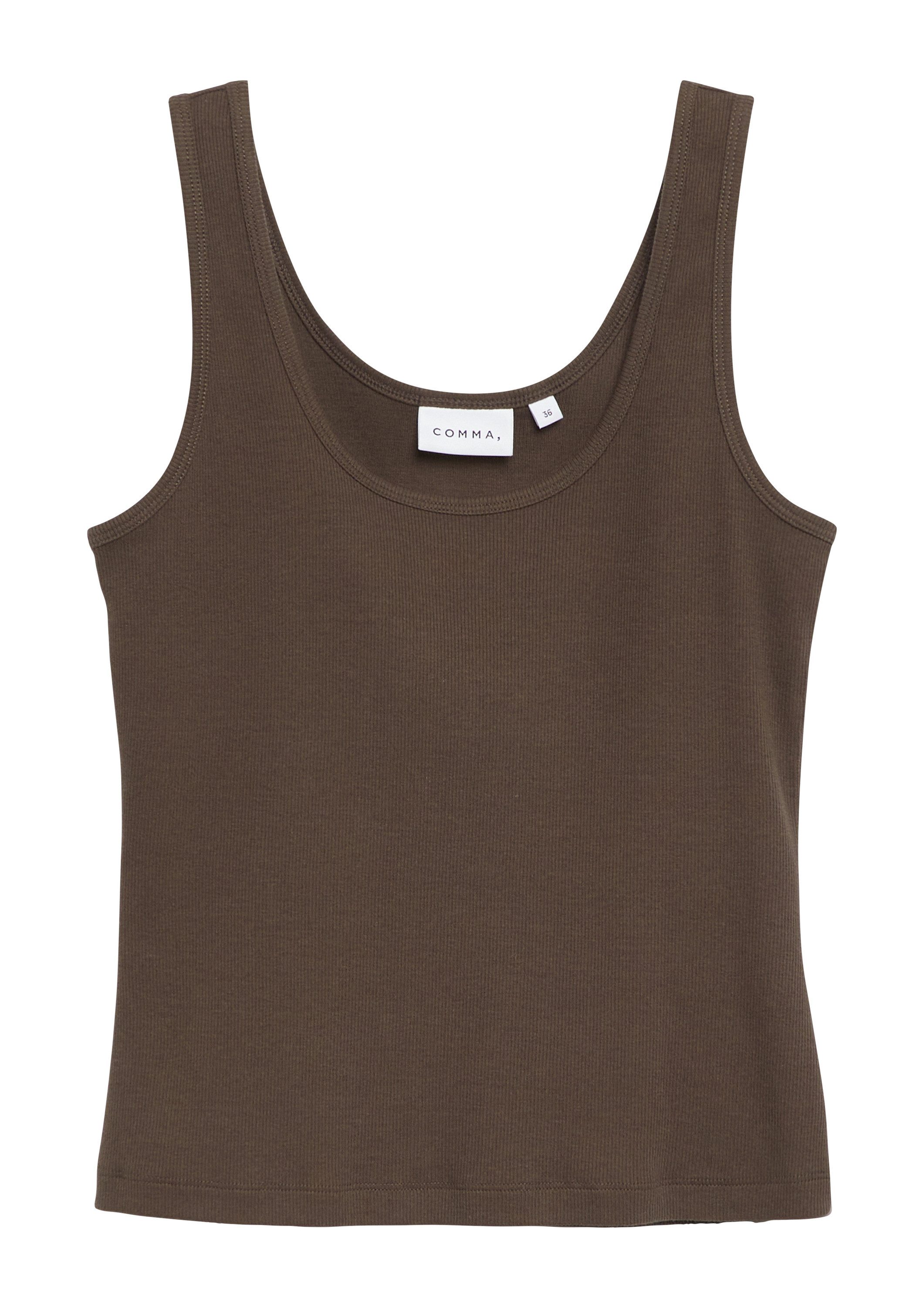 comma Muskelshirt T-Shirt Basic Fit Ripp-Tanktop günstig online kaufen