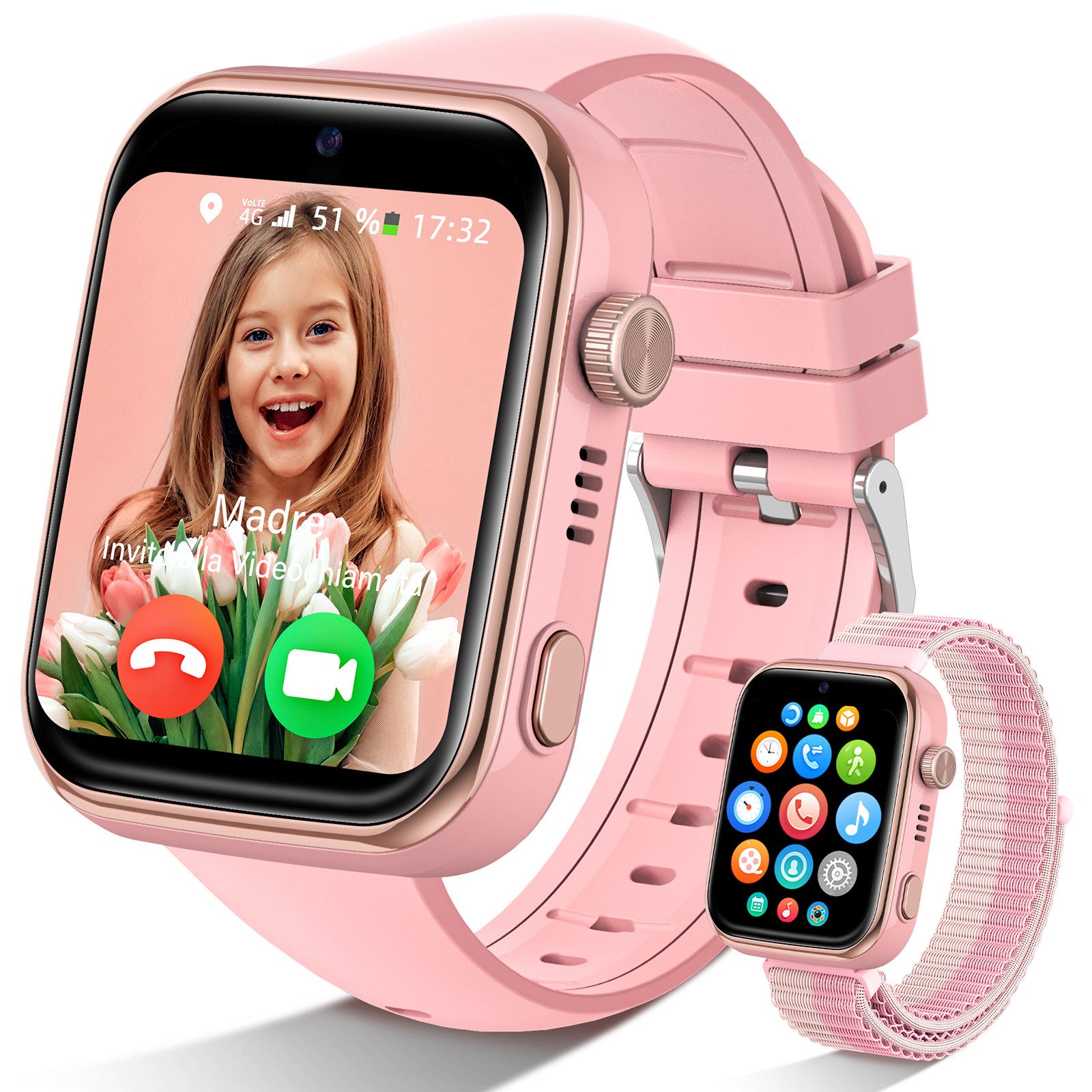 2025 NEW 4G Kinder Smartwatch mit GPS und Telefonfunktion Smartwatch