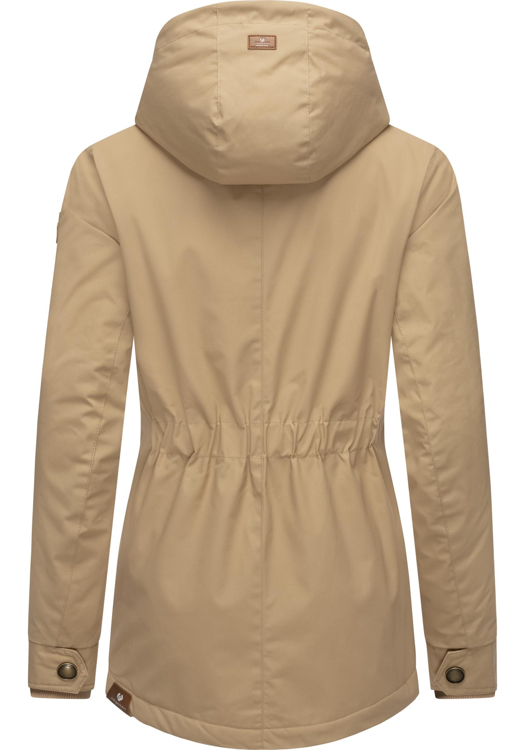 Ragwear Winterjacke Monade Damen Winterparka mit Kapuze und m. Fleece gefüttert