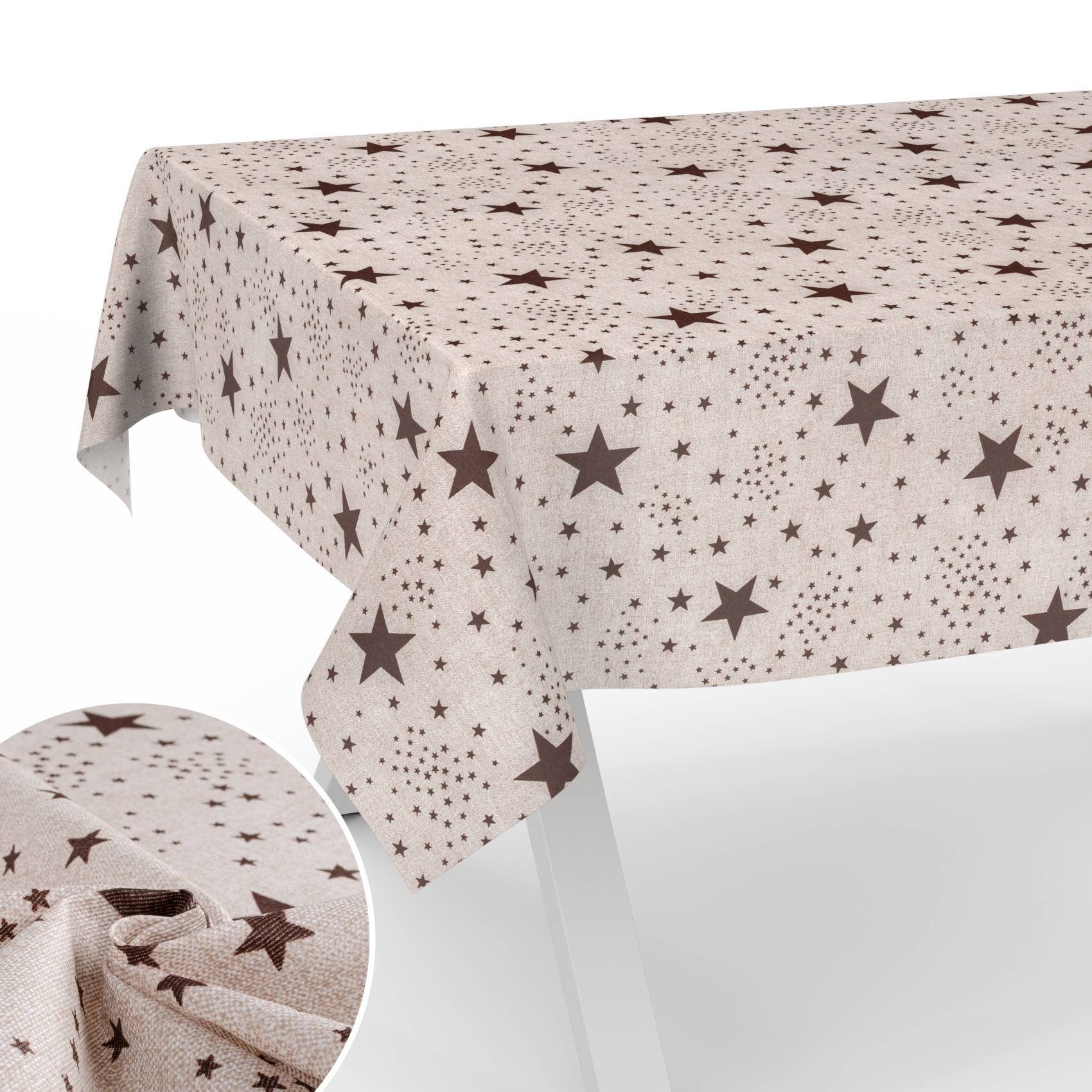 ANRO Tischdecke abwaschbar mit Motiv schmutzabweisend Stoff-Wachstuch 2.0 ( günstig online kaufen