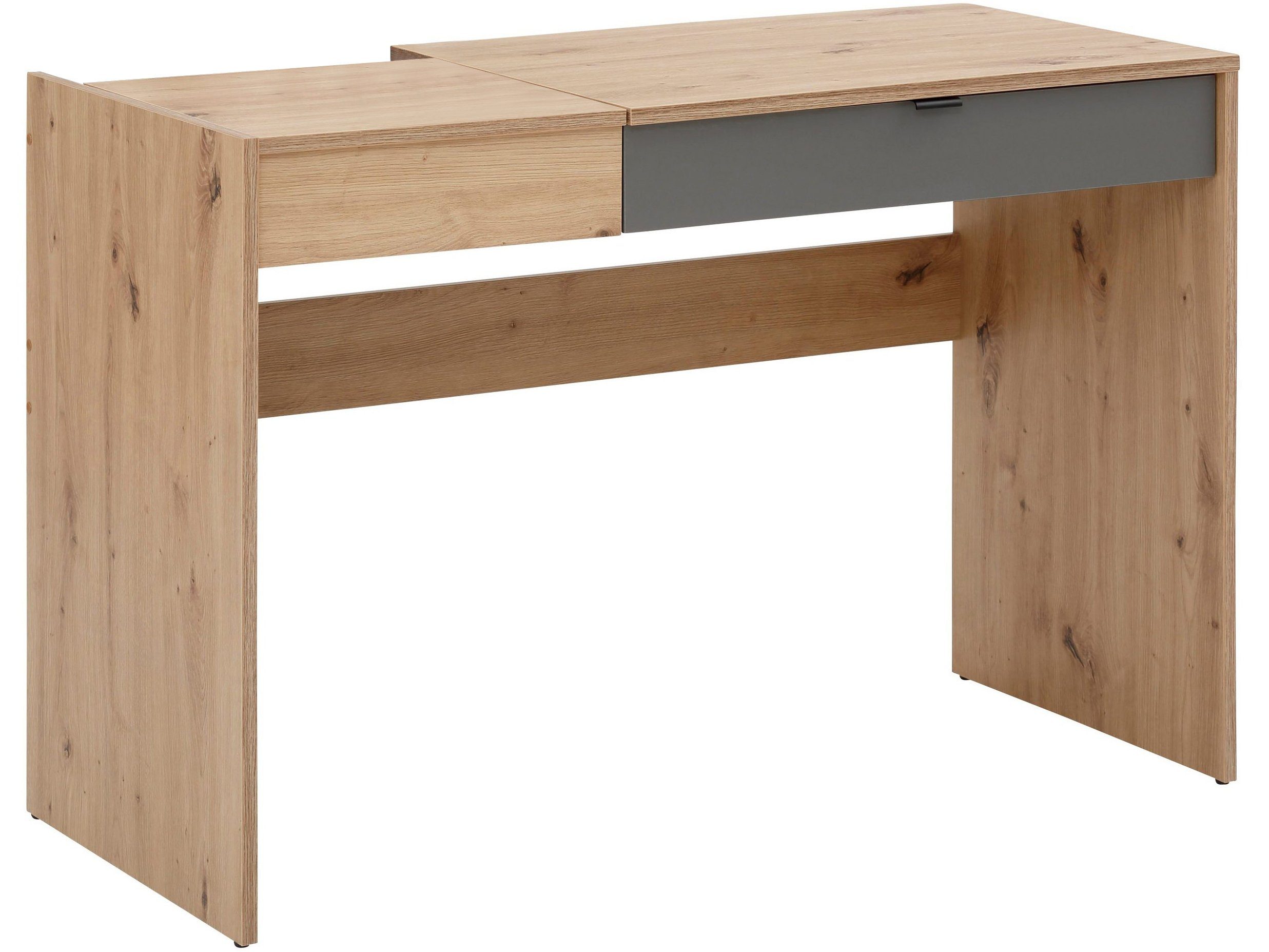 loft24 Schreibtisch Clever, Tisch mit Schublade, Klappe, Magnettafel, MDF, Breite 110 cm
