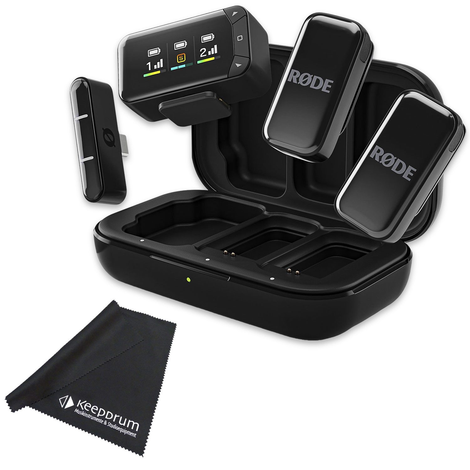 RØDE Rode Wireless Micro Camera Kit Mikrofon-System mit Mikrofasertuch Digitales Aufnahmegerät (Vorteils-Set mit Mikrofasertuch)