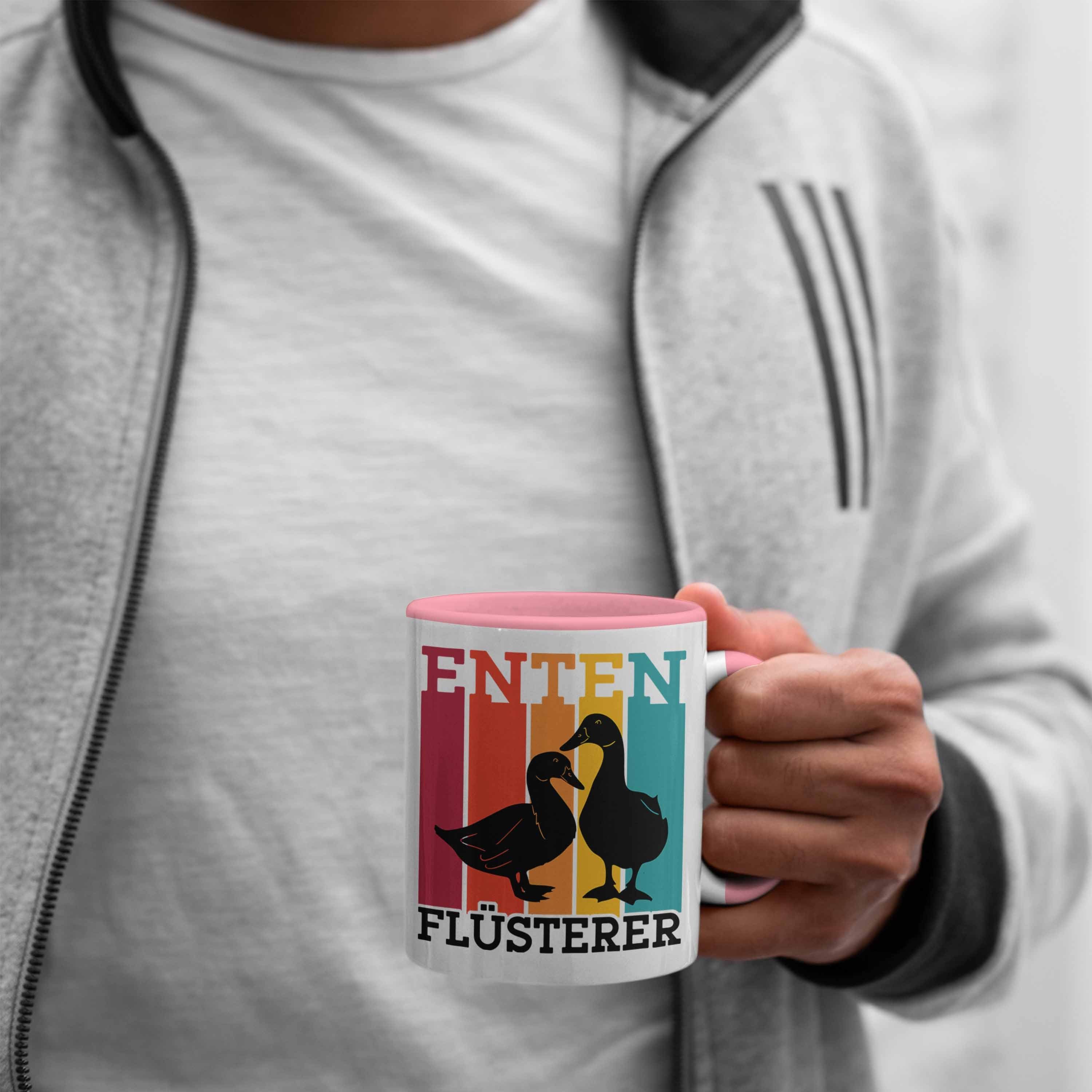 Tasse Enten "Enten Entenfr Geschenk - Tasse Liebhaber Trendation Rosa für Flüsterer" Lustige