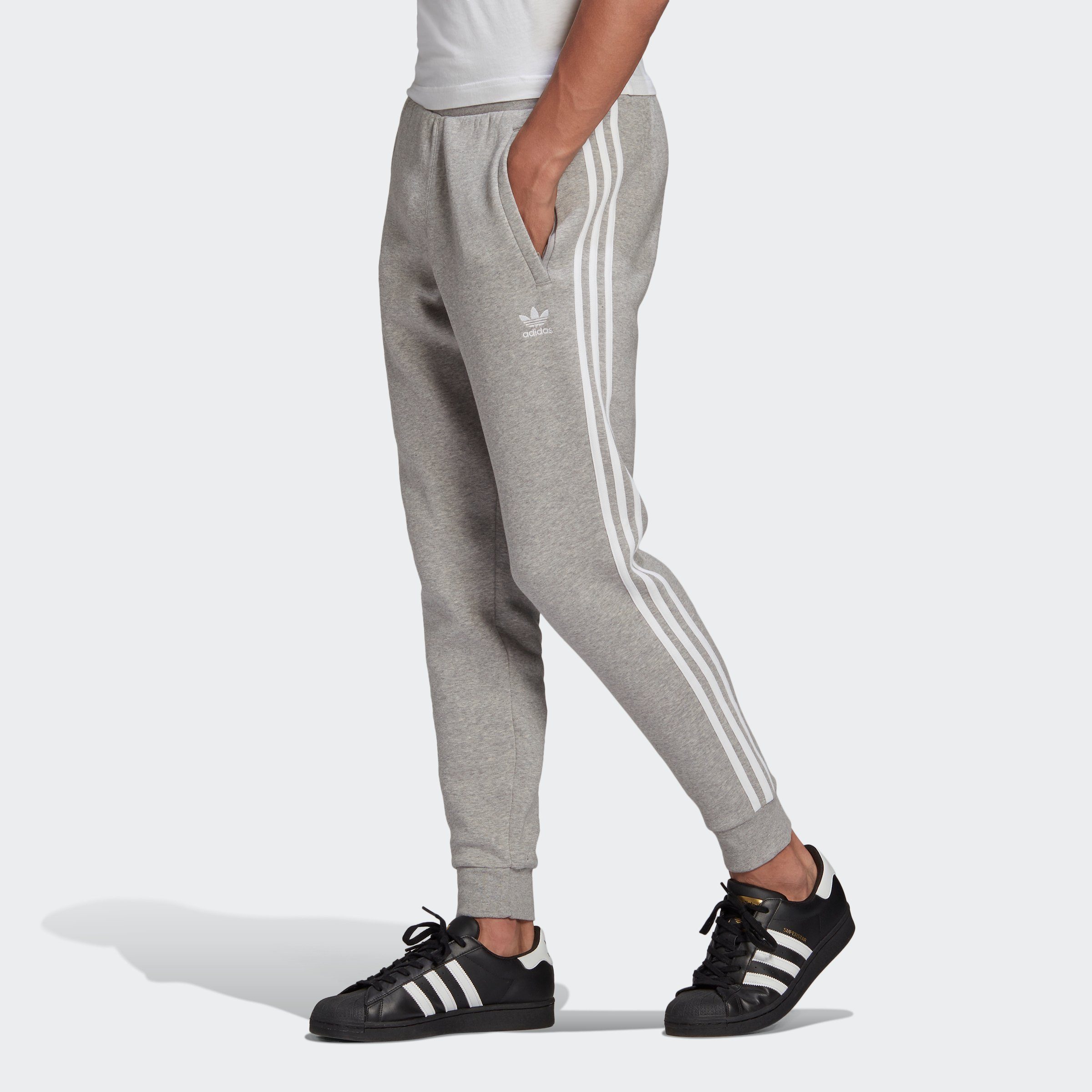 adidas (1-tlg) Originals Sporthose 3-STREIFEN HOSE MGREYH ADICOLOR CLASSICS