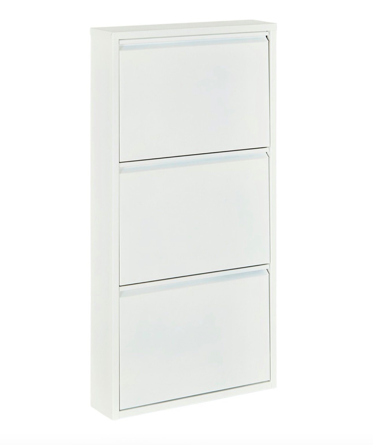 k-hometrends Schuhschrank KEKE 3 - stilvoller schmaler WHITE Schuhschrank, Organizer, 50x103x15cm