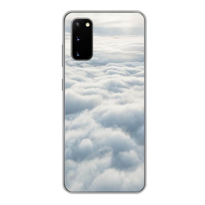 MuchoWow Handyhülle Bild eines bewölkten Himmels aufgenommen aus einem Flugzeug Phone Case Handyhülle Samsung Galaxy S20 Silikon Schutzhülle