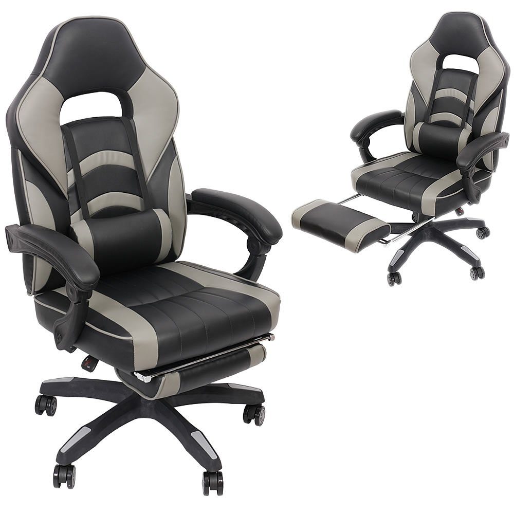 Melko Gaming-Stuhl Gamingstuhl Bürostuhl Computerstuhl (Stück) Grau Schreibtischstuhl Chefsessel