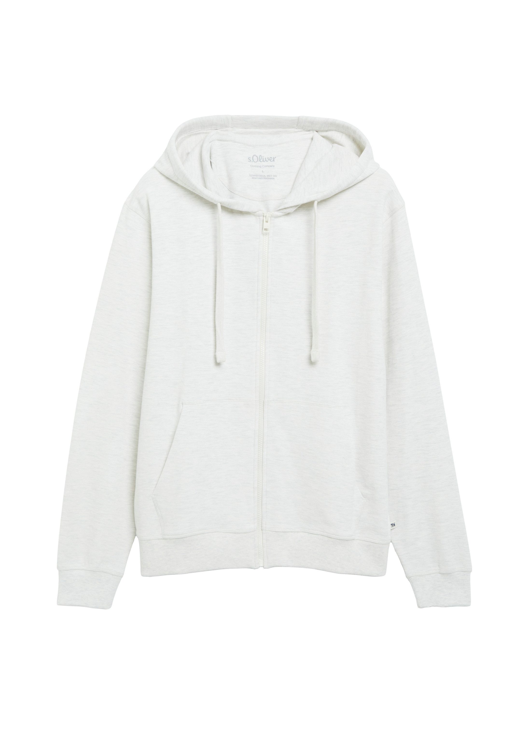 s.Oliver Sweatjacke Sweatshirt Jacke Kapuzensweatjacke in Waffelpiqué