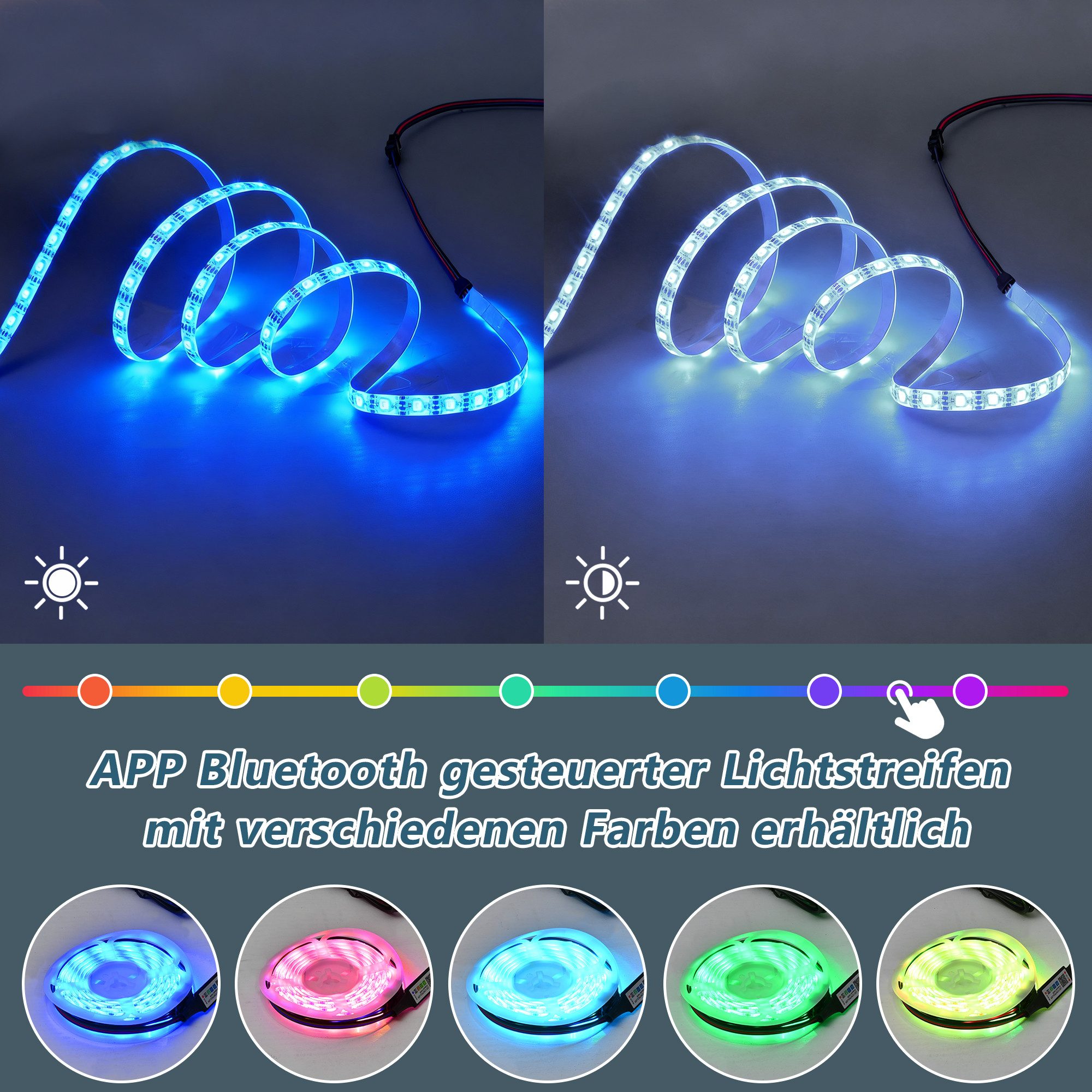 Merax Standvitrine hochglanz Hochschrank mit LED-Beleuchtung (100 x 35 x 170 cm, 1-St) Vitrinen Aufbewahrungsschrank mit gehärtetem Glas & Stauraum