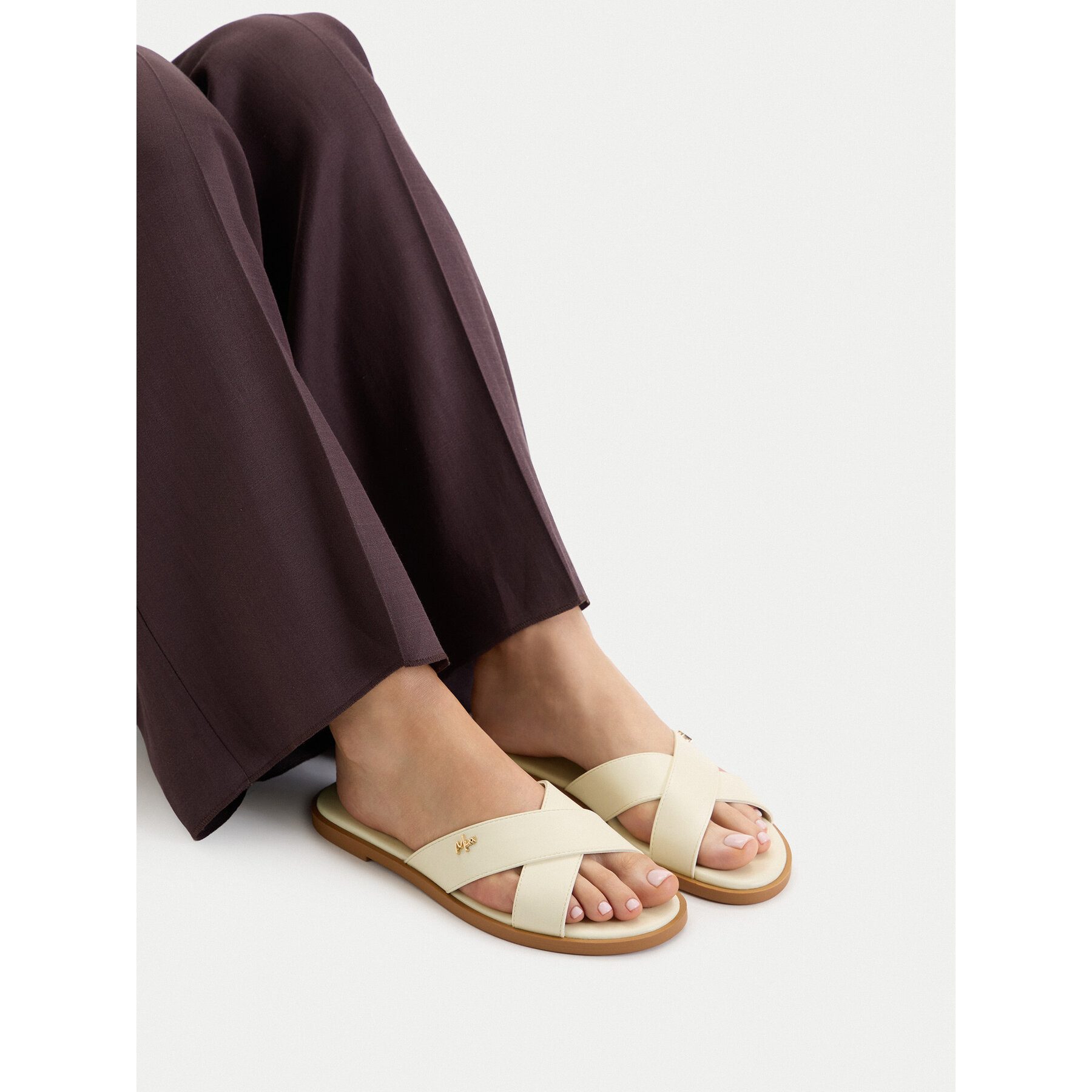 Mexx Mexx Damen-Flip-Flops in Creme Badepantolette