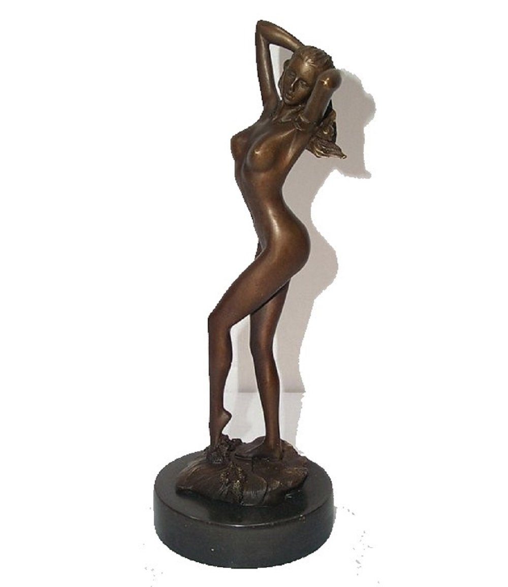 Linoows Hand sign. Dekoobjekt Bronzefigur, Bronze gegossen Skulptur 'Erwachen', Milo,