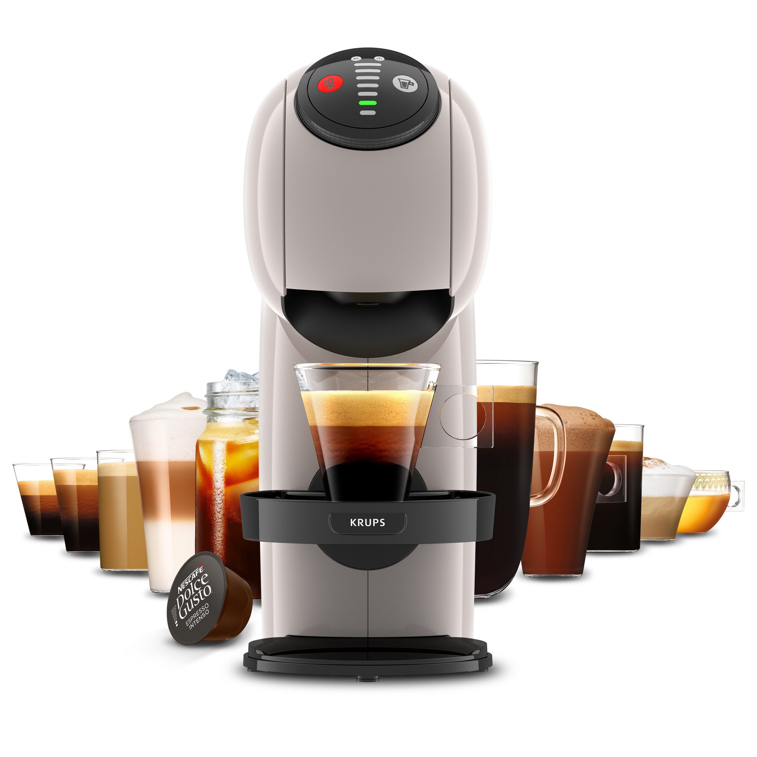NESCAFÉ® Dolce Gusto® Kapselmaschine KP243A Genio S, Multigetränke-Kapselmaschine, kompakt, Hochdruck, LED-Kontrollrädchen