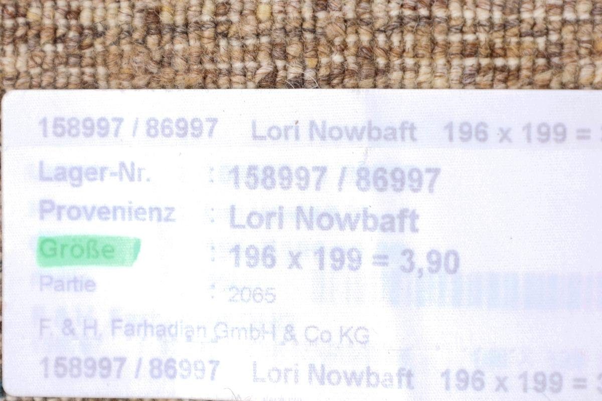 Handgeknüpfter 12 mm Trading, Orientteppich rechteckig, 200x197 Gabbeh Moderner, Loribaft Nowbaft Nain Perser Höhe: