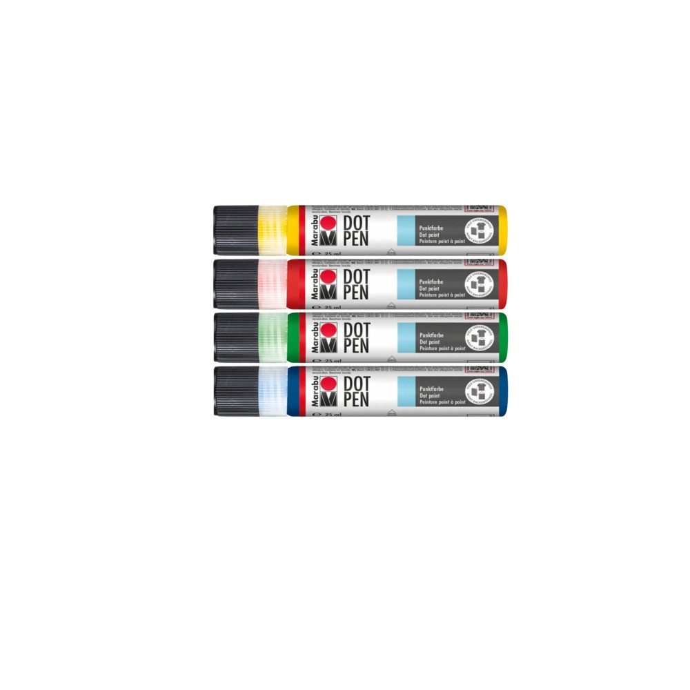 Marabu Marker Marabu Dot Pen Set Grundfarben 4x25ml