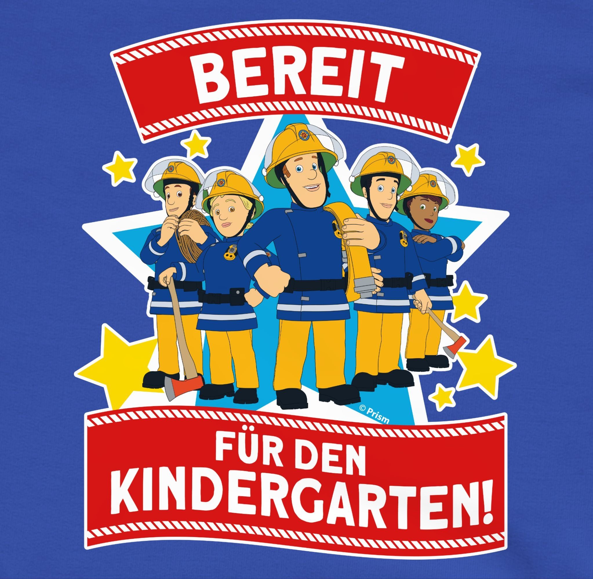 Shirtracer Sweatshirt Bereit für Sam Royalblau 1 Mädchen Feuerwehrmann Team Kindergarten! den Sam - &