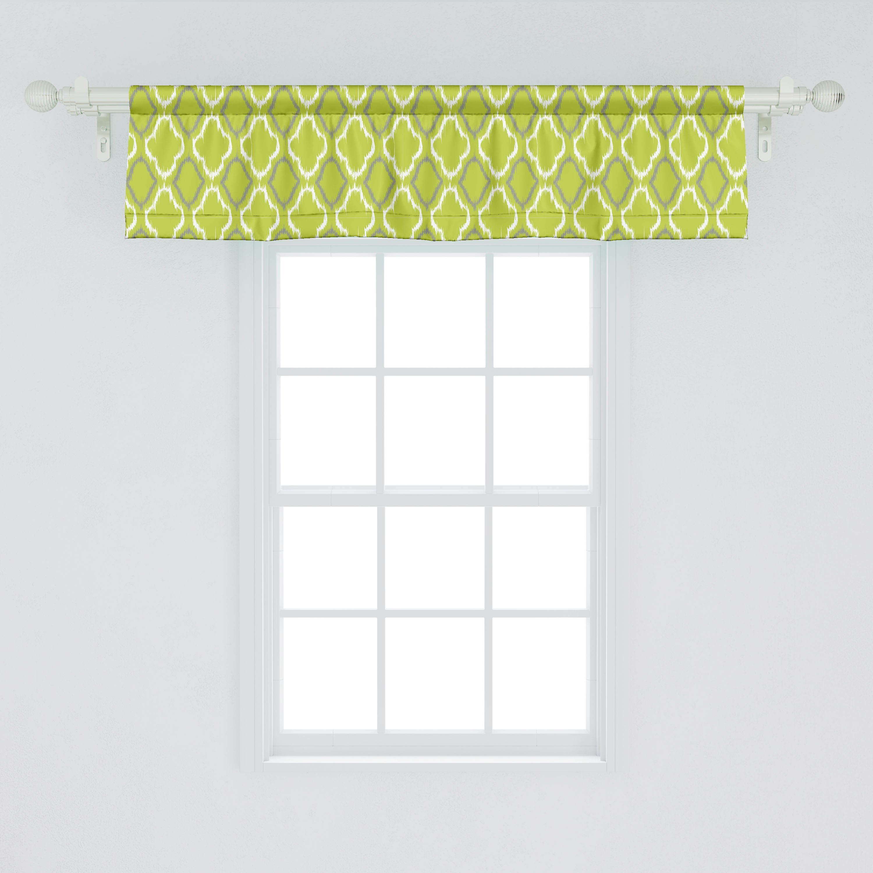 Scheibengardine Vorhang Volant mit Schlafzimmer Dekor Microfaser, Ethnisch für Stangentasche, Zier-Layout Abakuhaus, Lattice Küche
