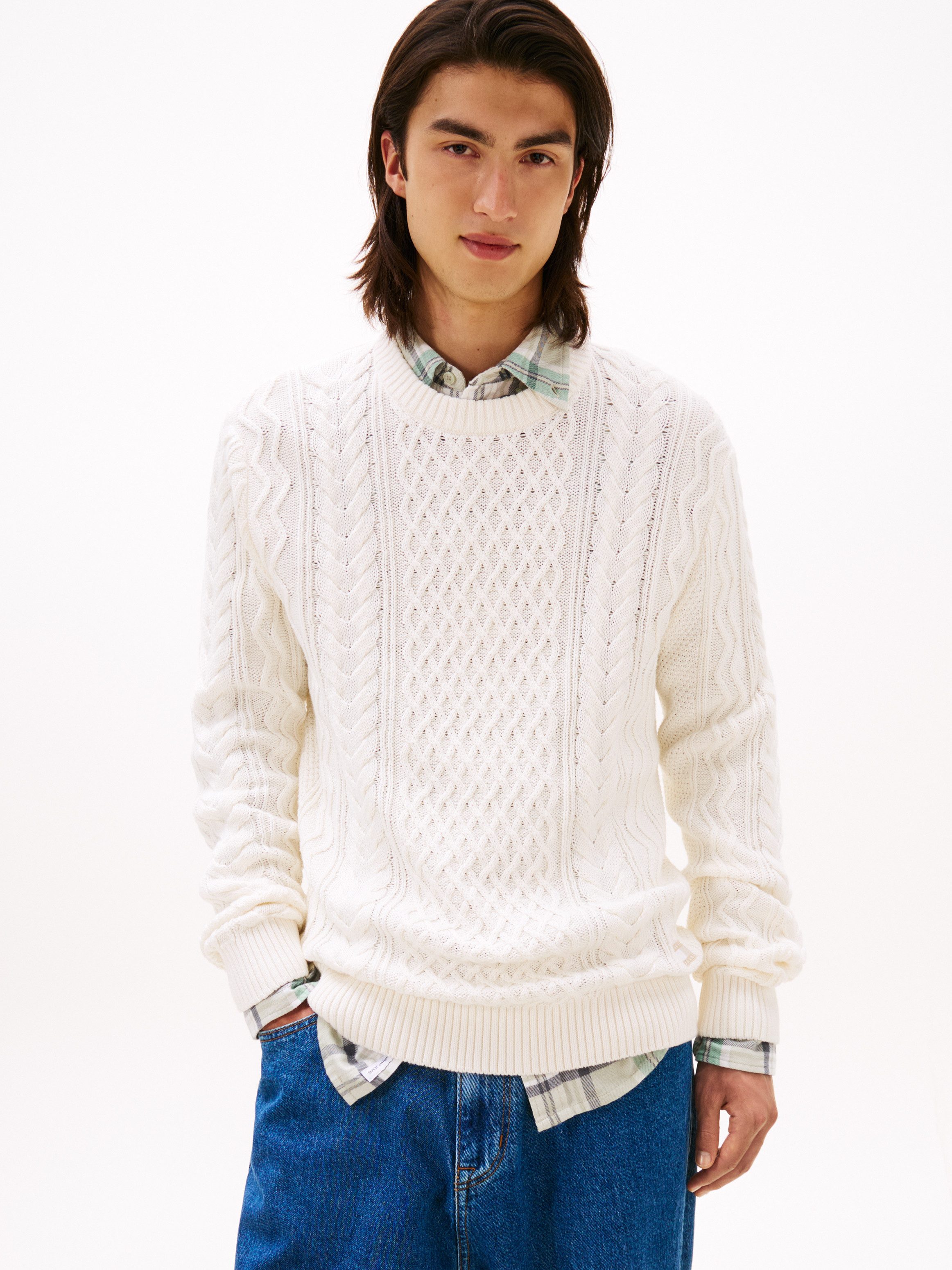 Tommy Jeans Strickpullover BADGE CABLE Slim günstig online kaufen