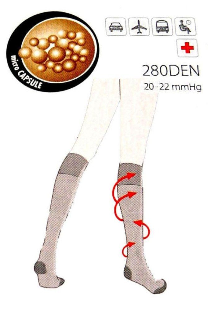 YESET Kniestrümpfe Kompressionsstrümpfe Kniestrümpfe Kl 2 Weiß 280den