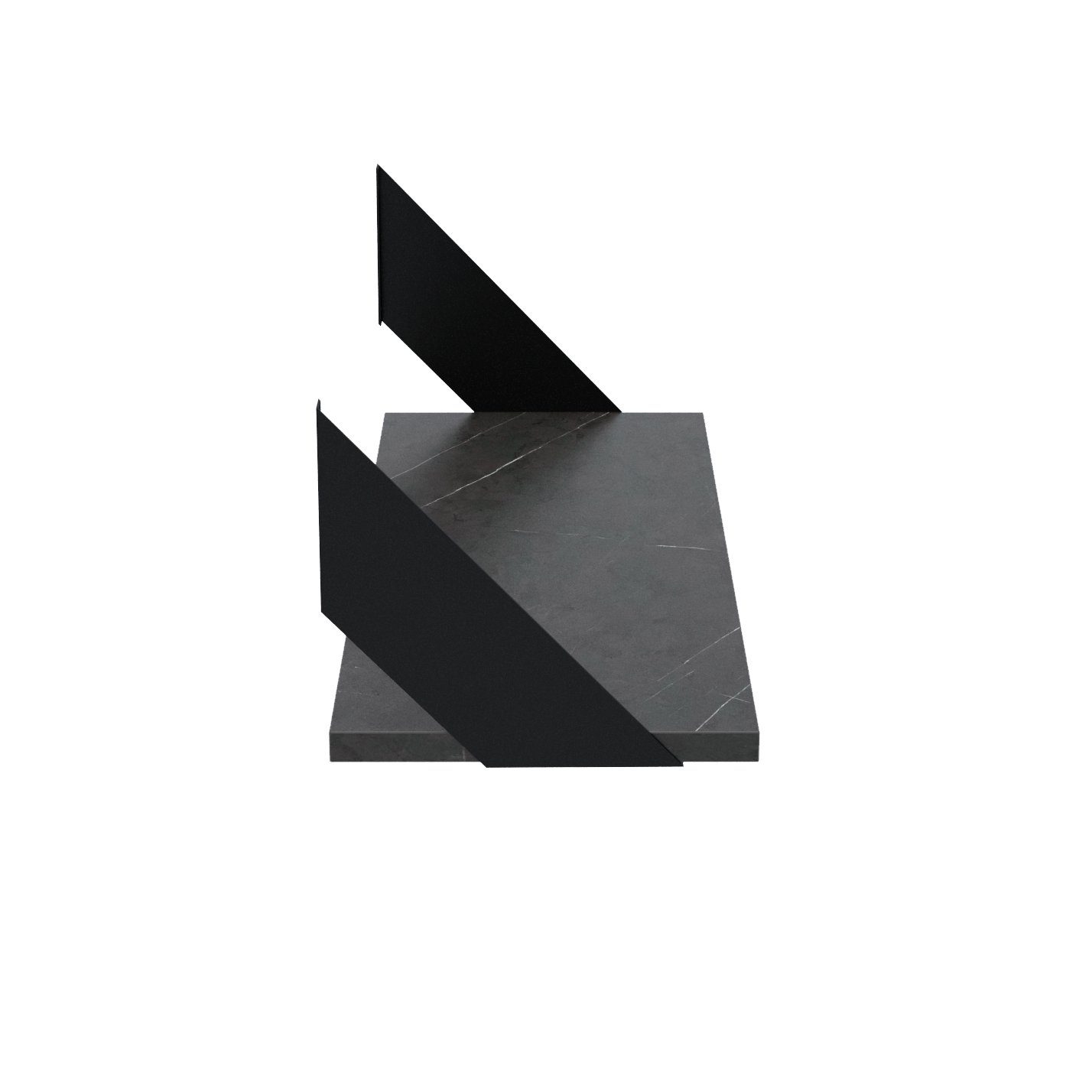 Fosil FLAT 2mm Black Stein Wandregal, AKKE Hängeregal PVC Befestigungen mit schwarzen modern LOFT