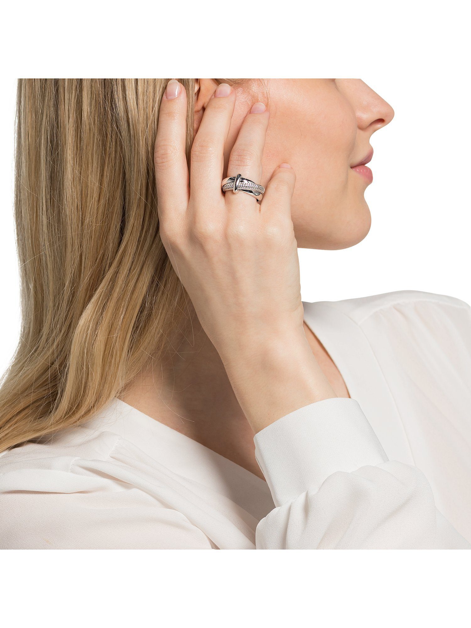 JETTE Silberring JETTE Damen-Damenring 925er Silber 62 Zirkonia, Zirkonia, synthetisch