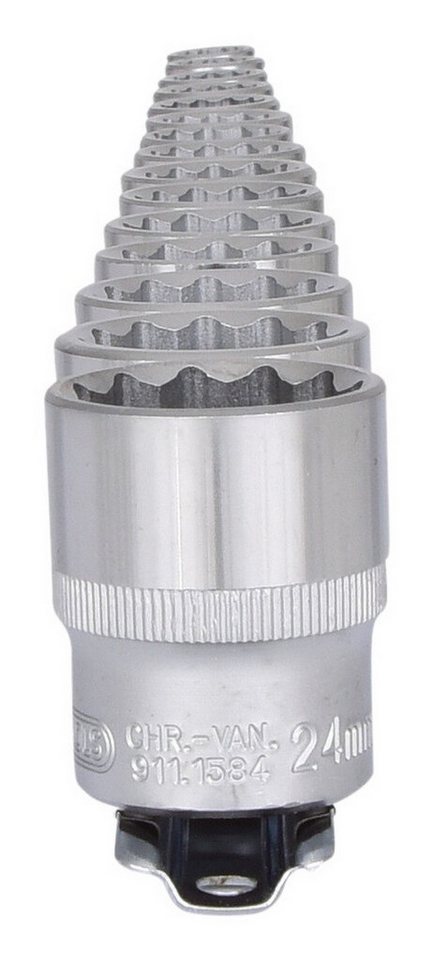 Thumbnail - KS Tools Stecknuss, 15-St., 1/2" 12-kantSatz, 15-teilig, 10-24 mm
