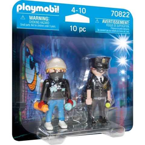 Playmobil® Spielfigur PLAYMOBIL 70822 DuoPack Polizist und Sprayer, Konstruktionsspielzeug