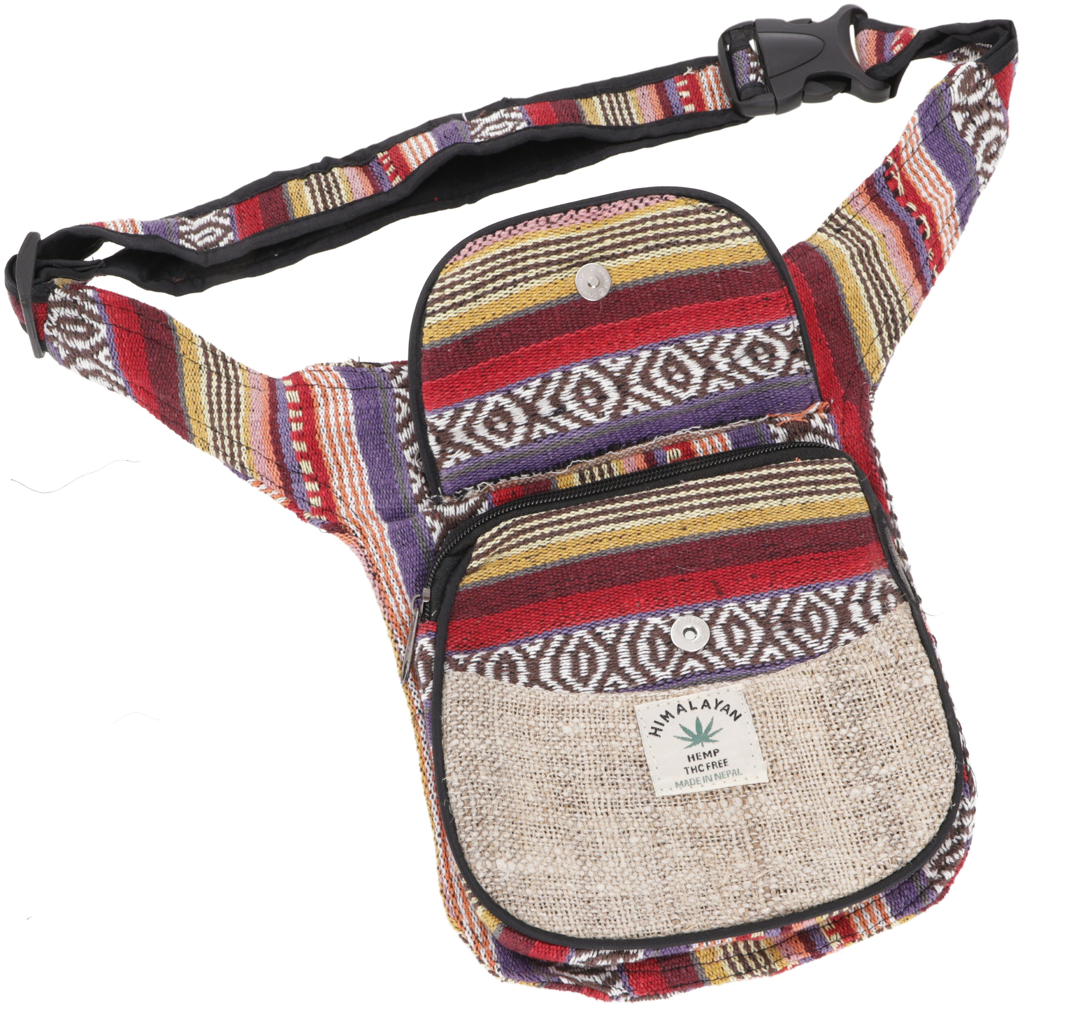 Hanf Nepal Guru-Shop Gürteltasche Gürteltasche Modell.. Ethno - Modell 14 Sidebag,